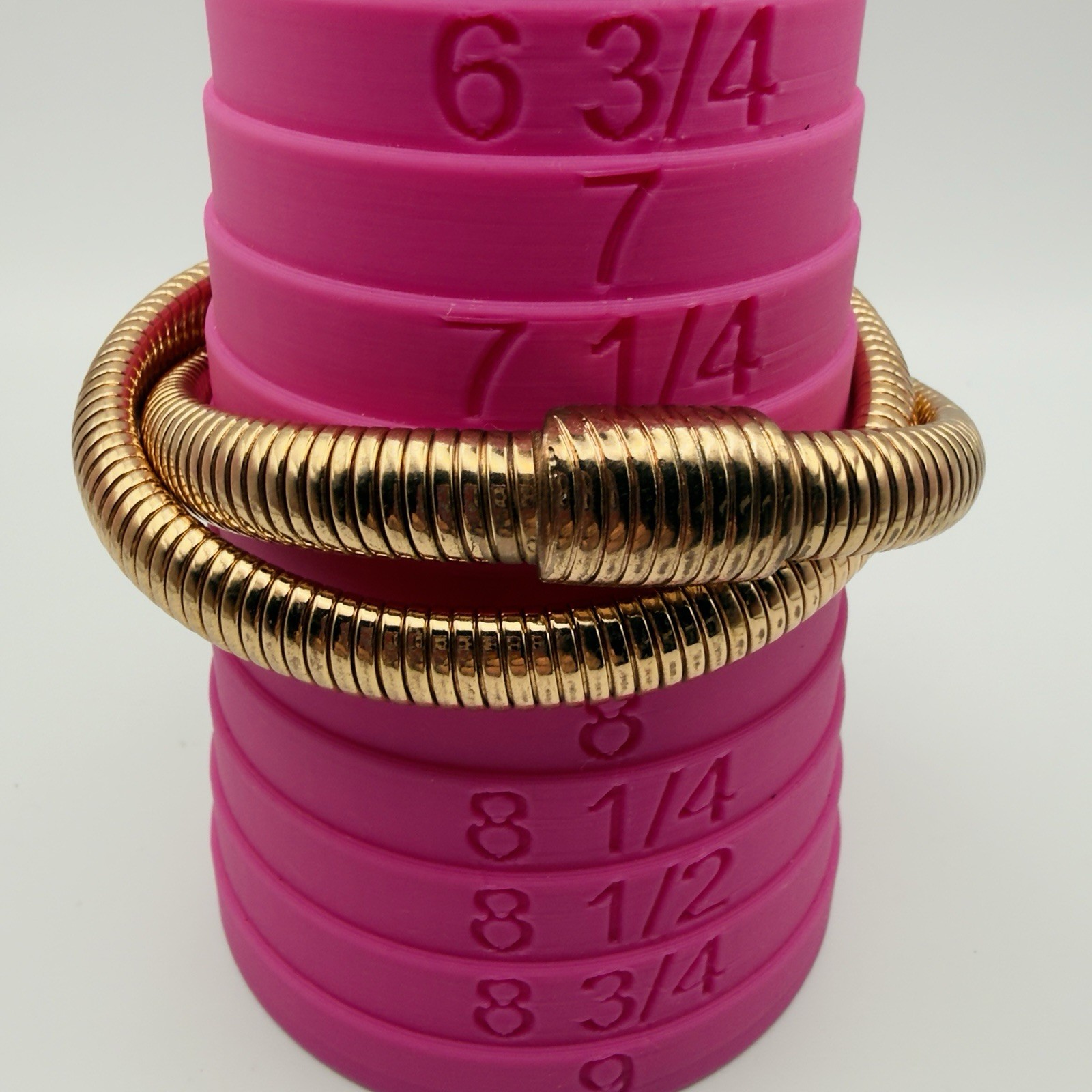 Gold Tone Gaspipe Tubogas Double Wrap Crossover Flexible Bangle Bracelet 7-7.5″