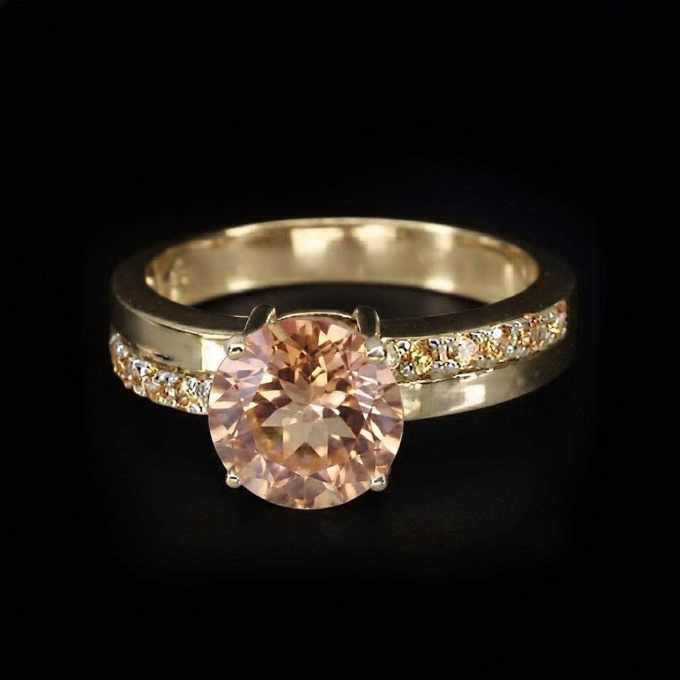 8.5 Natural imperial topaz Ring Silver Sterling Size 7 Free Resize Plated gold