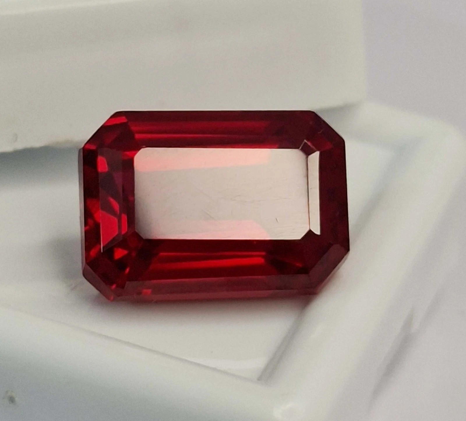 Natural 10-12 Ct Red Ruby Mozambique Emerald Cut Certified Loose Gemstone