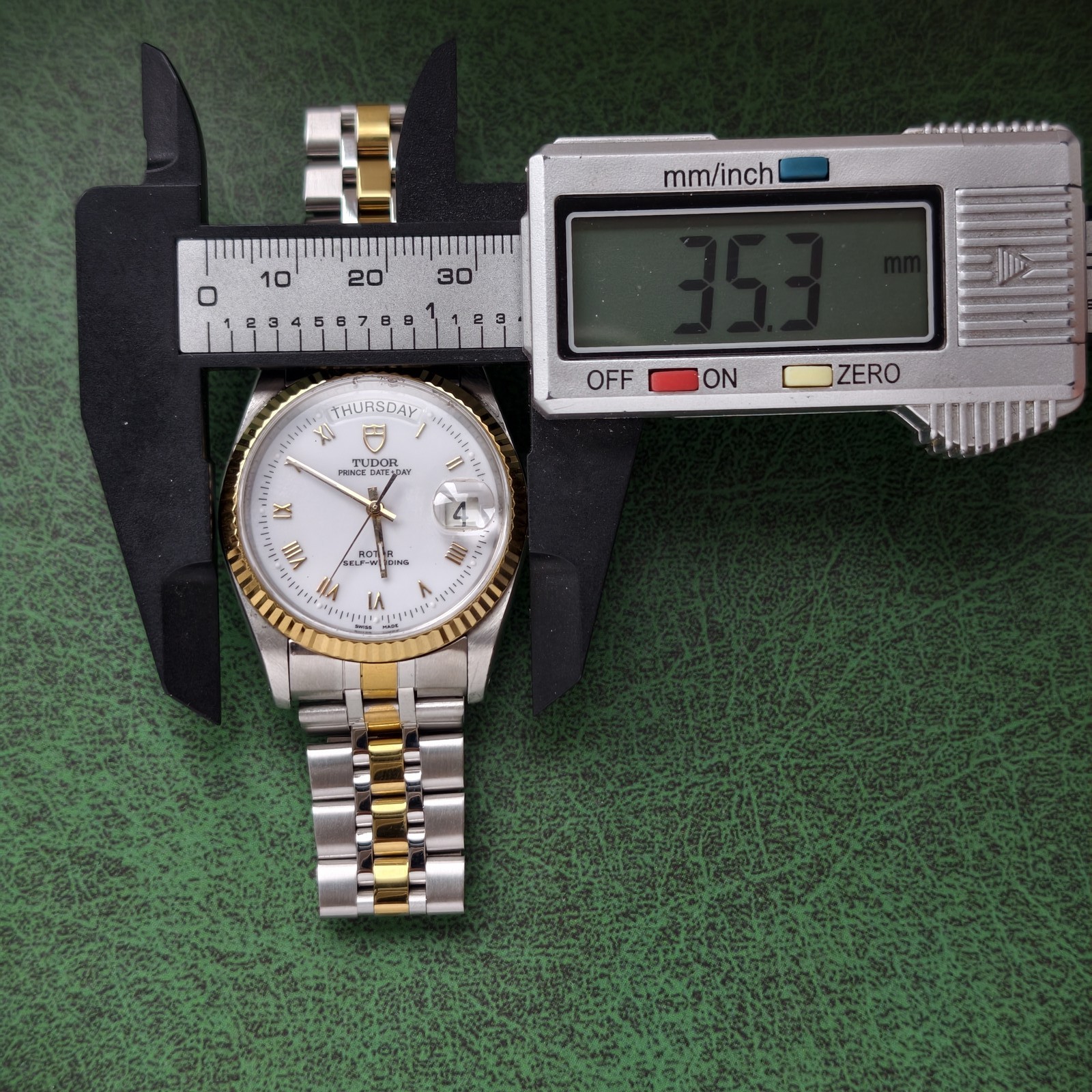 Tudor White Dial Prince 76213 Date Men’sWatch Automatic 36mm Gilding Roman Scale