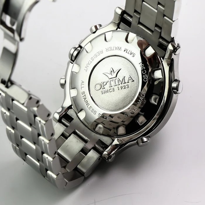 Optima – Swiss Chronograph Watch – OSC301-SS-2 Quartz Chronograph 47 mm