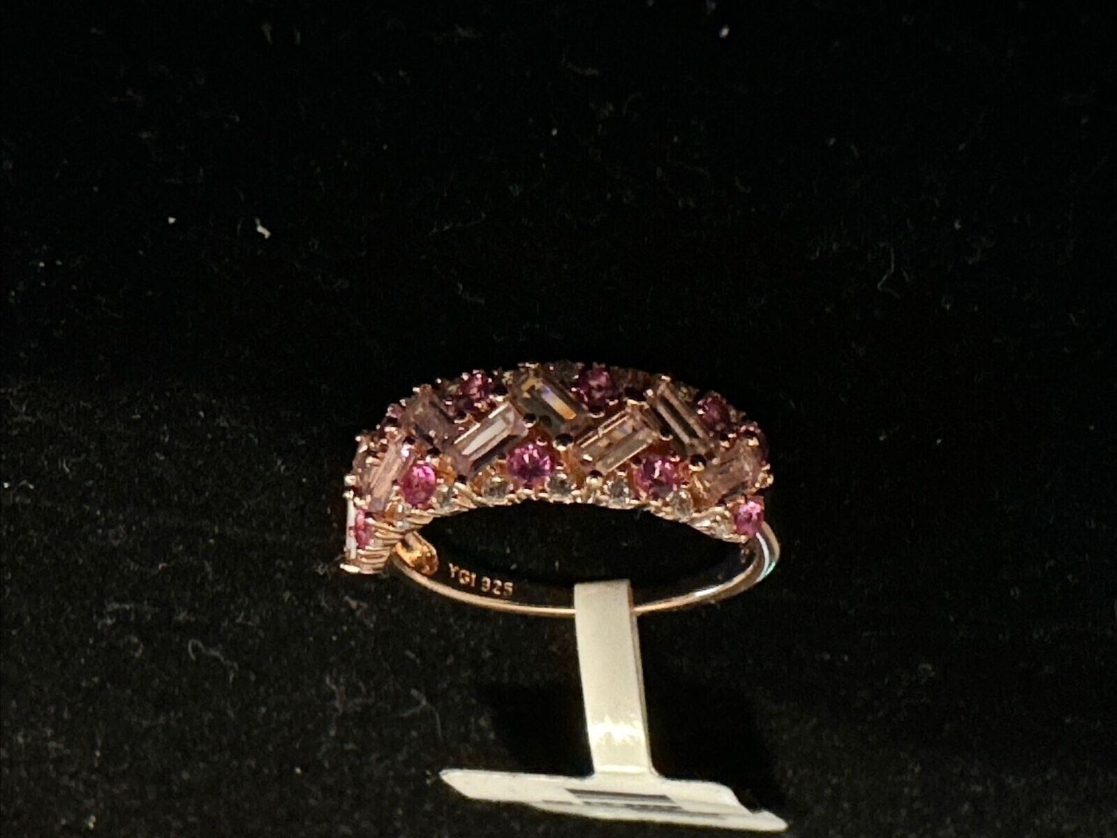 Round Simulated Pink Sapphire Gorgeous Engagement Ring In 14k Rose Gold Plated