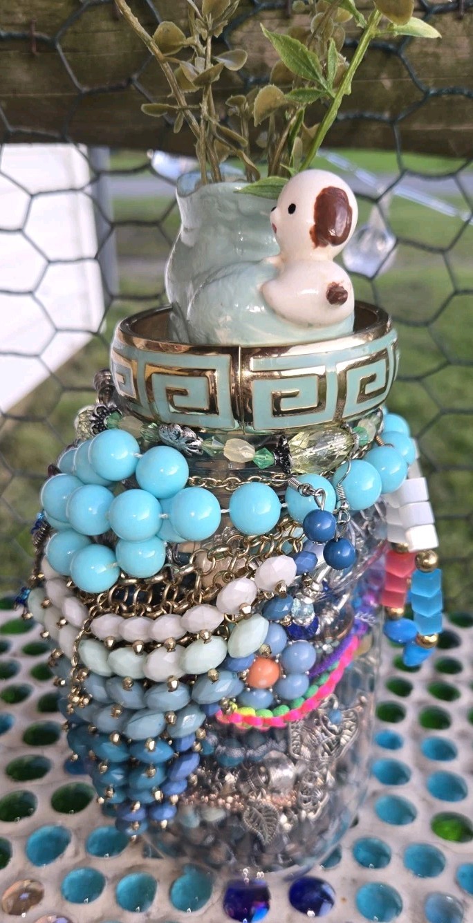 Blue🪩Blast Of Beauty~Mystery Jewelry Jar~Vintage 2 Now~Packed/Wearable Pieces