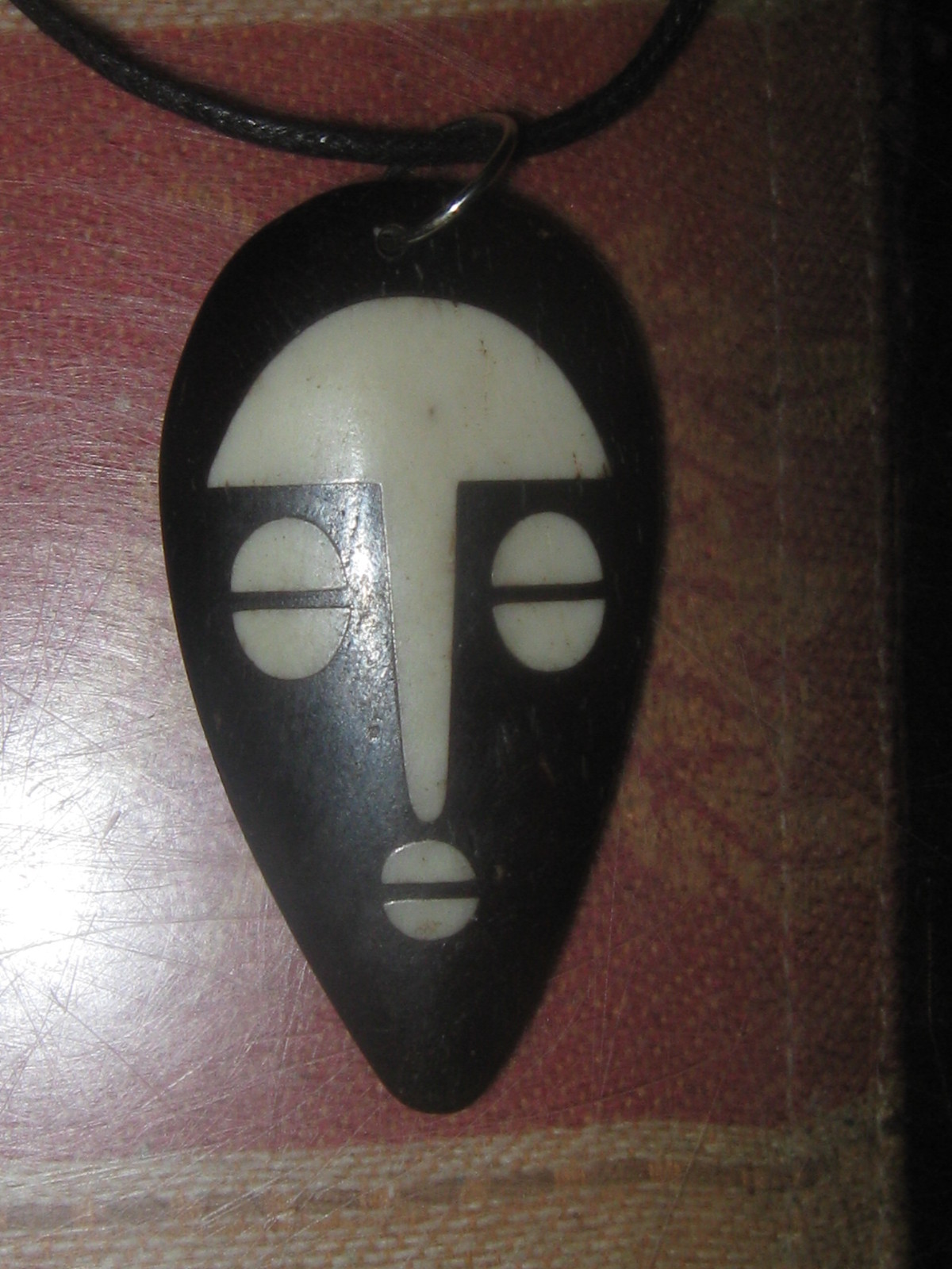 60MM KENYA HAND CARVED AFRICAN TRIBAL MASK PENDANT CHARM NECKLACE