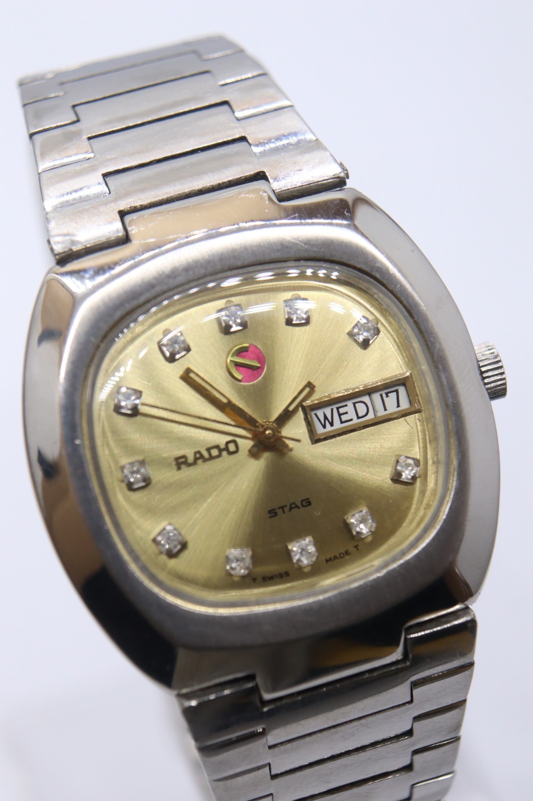 VTG Rado Stag Automatic Day-Date Men’s Watch 17 Jewels ETA 2879 Swiss Fully Work
