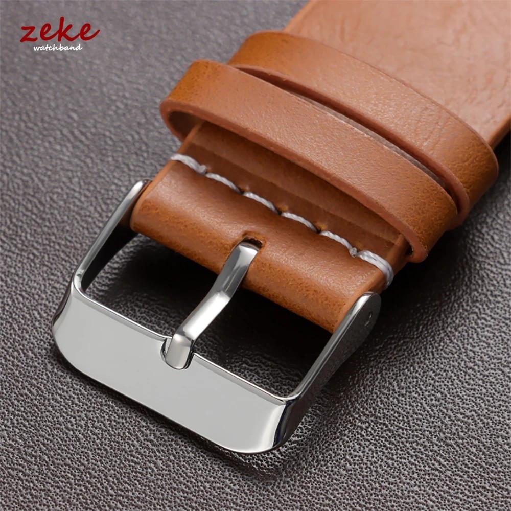 Vintage Oil Waxed Cowhide Watch Strap Quick Release genuine Leather band 18-22mm