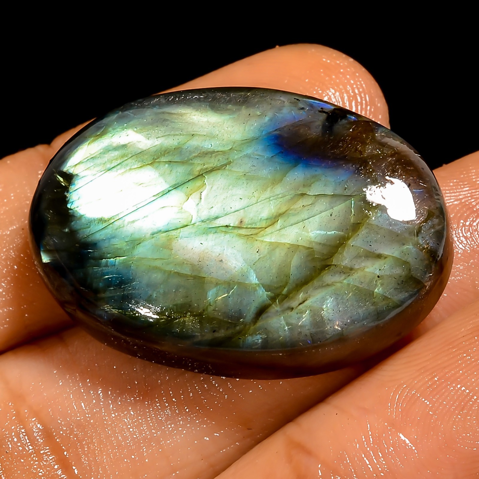 49 Ct Natural Labradorite Oval Cabochon Loose Gemstone For Jewelry 30X20X8 mm