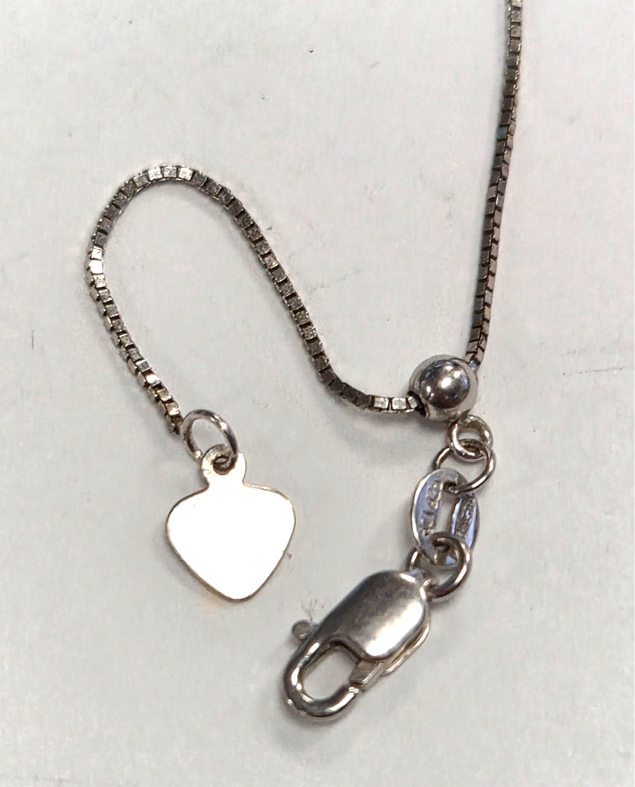 Estate Signed RCI 925 Sterling Silver Adjustable Box Chain 22″ Necklace