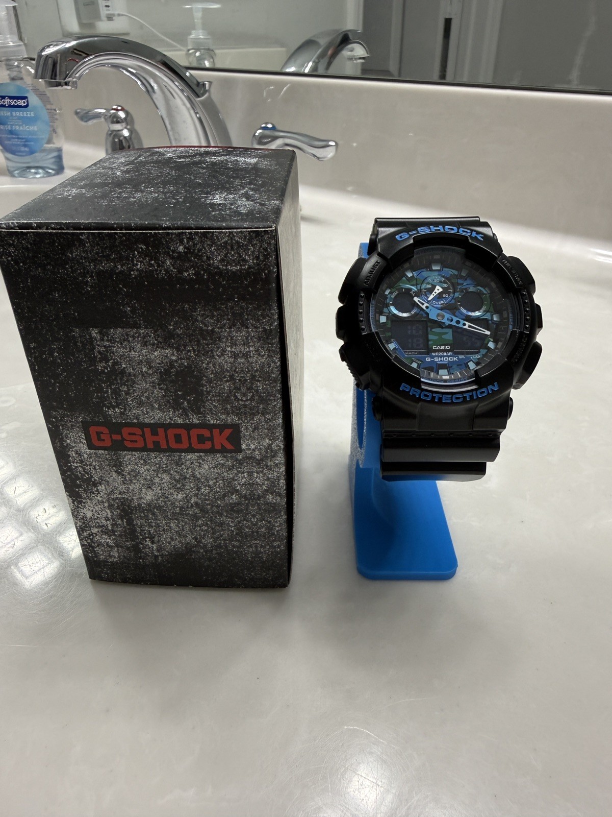 Casio G-SHOCK GA100CB-1A Men’s XL 3-Eye Cool Blue Black Camo Ana-Digi Watch