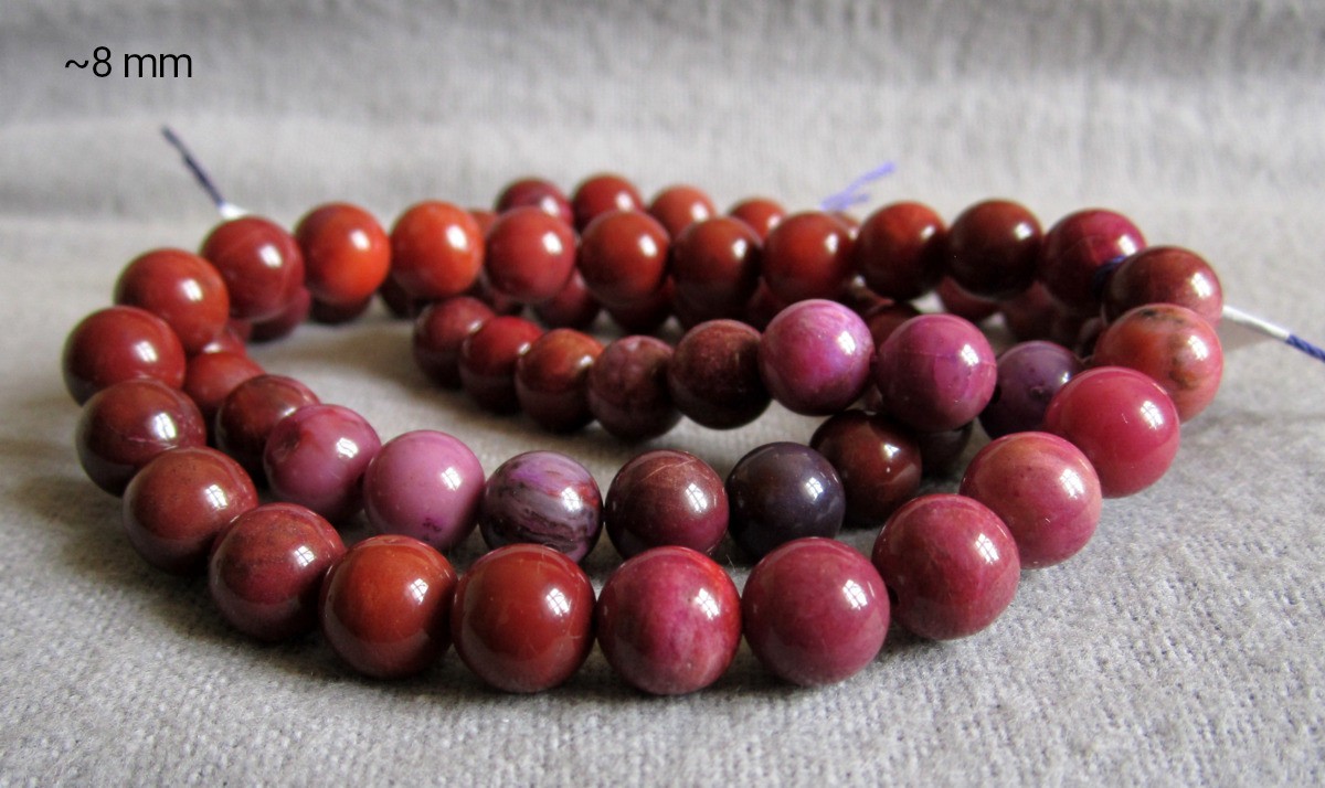Bracelet made of sugilite-approx. Ø 6 + 8 mm/15-21 cm arm width-elastic