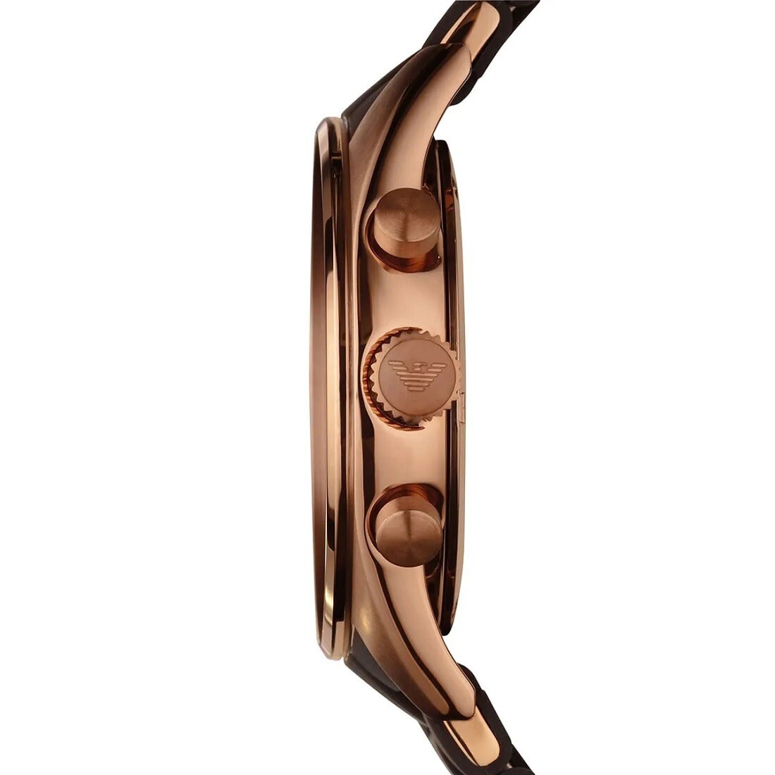 NEW GENUINE EMPORIO ARMANI AR5890 BROWN & ROSE GOLD SILICONE STRAP MENS WATCH