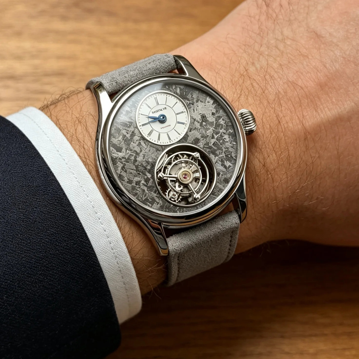 Merkur Tourbillon Watch Sapphire Luxury Mechanical Wristwatch Waterproof 42mm Me