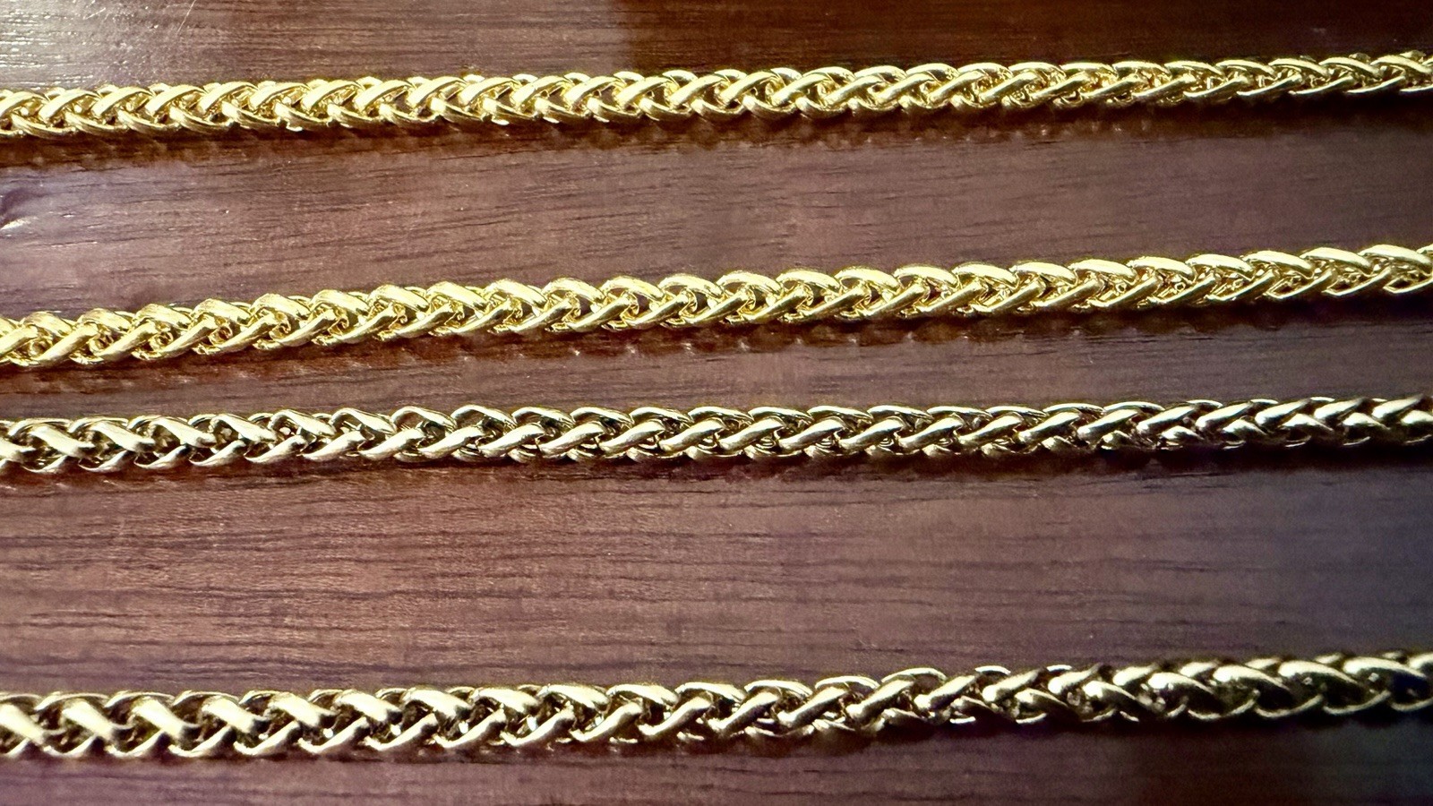 HZMAN Lot of 2 Gold Tone Cuban Link Chain Necklaces 20” & Adjustable New