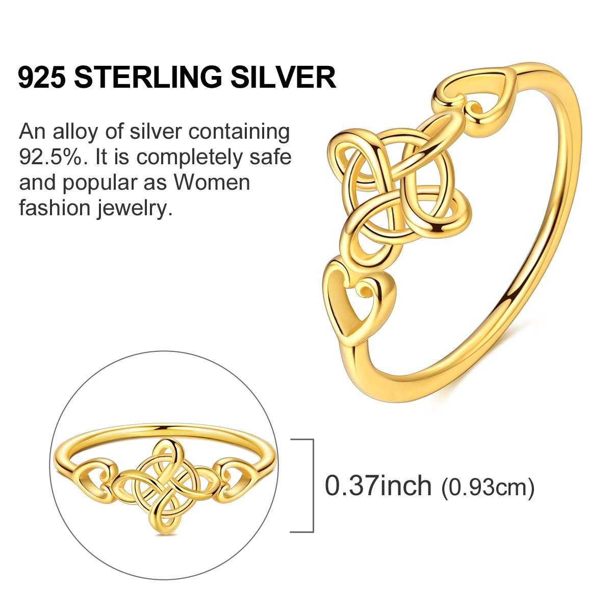 LAZA Original 925 Sterling Silver Wrap Knot Finger Ring for Women Jewelry Gift