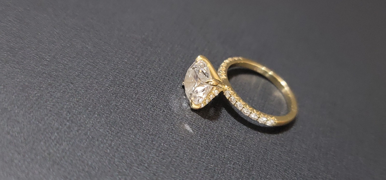 Custom 3 Ct Lab Grown Diamond Engagement Ring 14K Yellow Gold Size 7