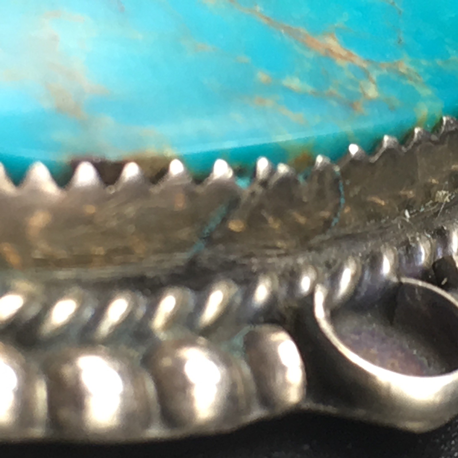 Signed Kay Johnson Native American 925 Sterling Silver Turquoise Pendant 13.5g