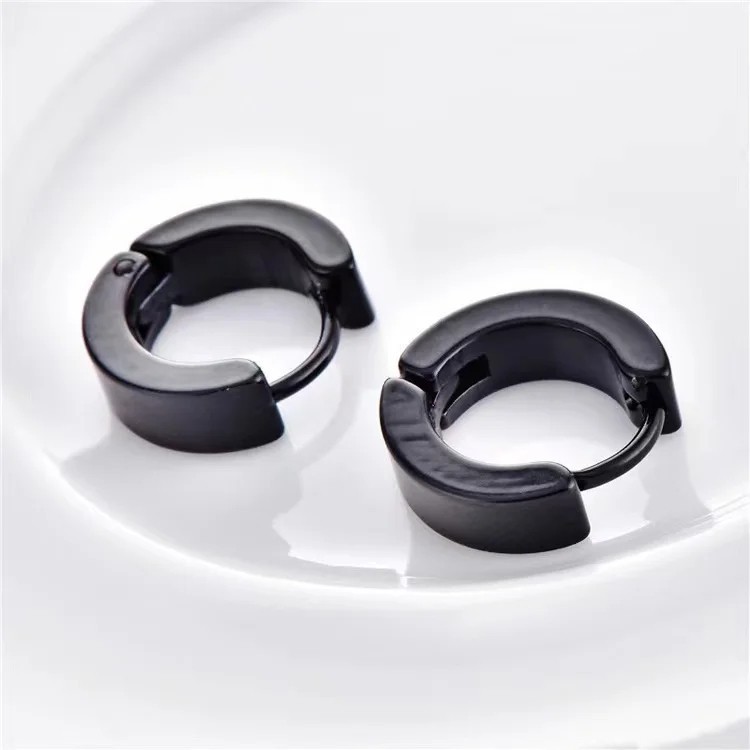2PCS Stainless Steel Hoop Earrings for Men Women Small Huggie Hoop Ear Piercings