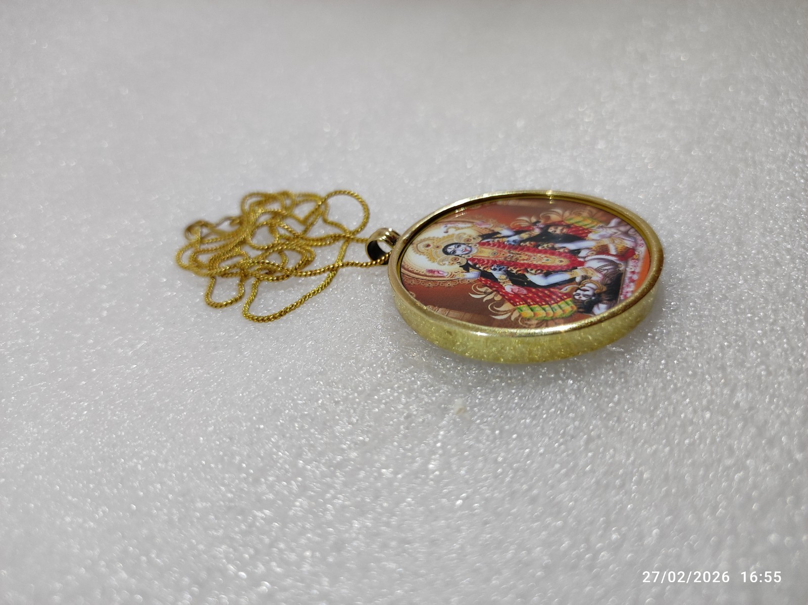Handmade Handcrafted Pure Brass Tantra Goddess Kali Maa Pendant Necklace Chain.