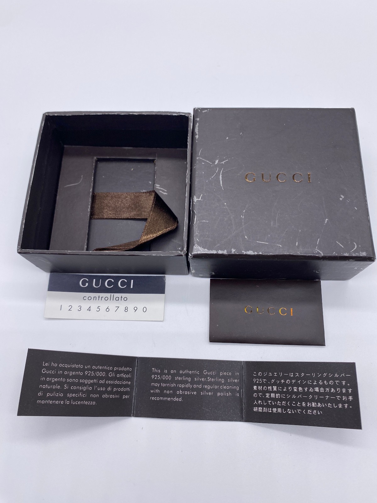 Gucci Cufflinks “G” Logo Sterling Silver 925 IN ORIGINAL BOX 8.6g, 1.7cm x 1.0cm