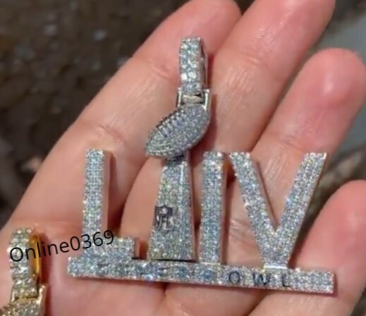 Unique Customized “LIV” Letter Pendant in Moissanite & Cubic Zirconia 925 Silver