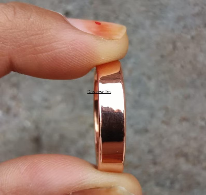Solid Copper Wide Band Ring , 100% Pure CopperRings Jewelry, Thumb Boho All Size