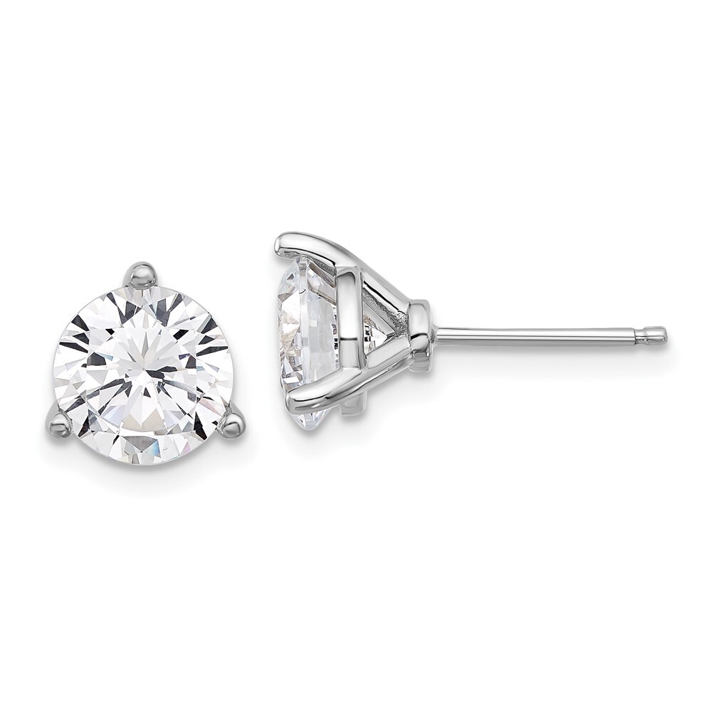 9.05mm Cheryl M Sterling Silver Brilliant-cut 8mm CZ Stud Post Earrings QCM1576