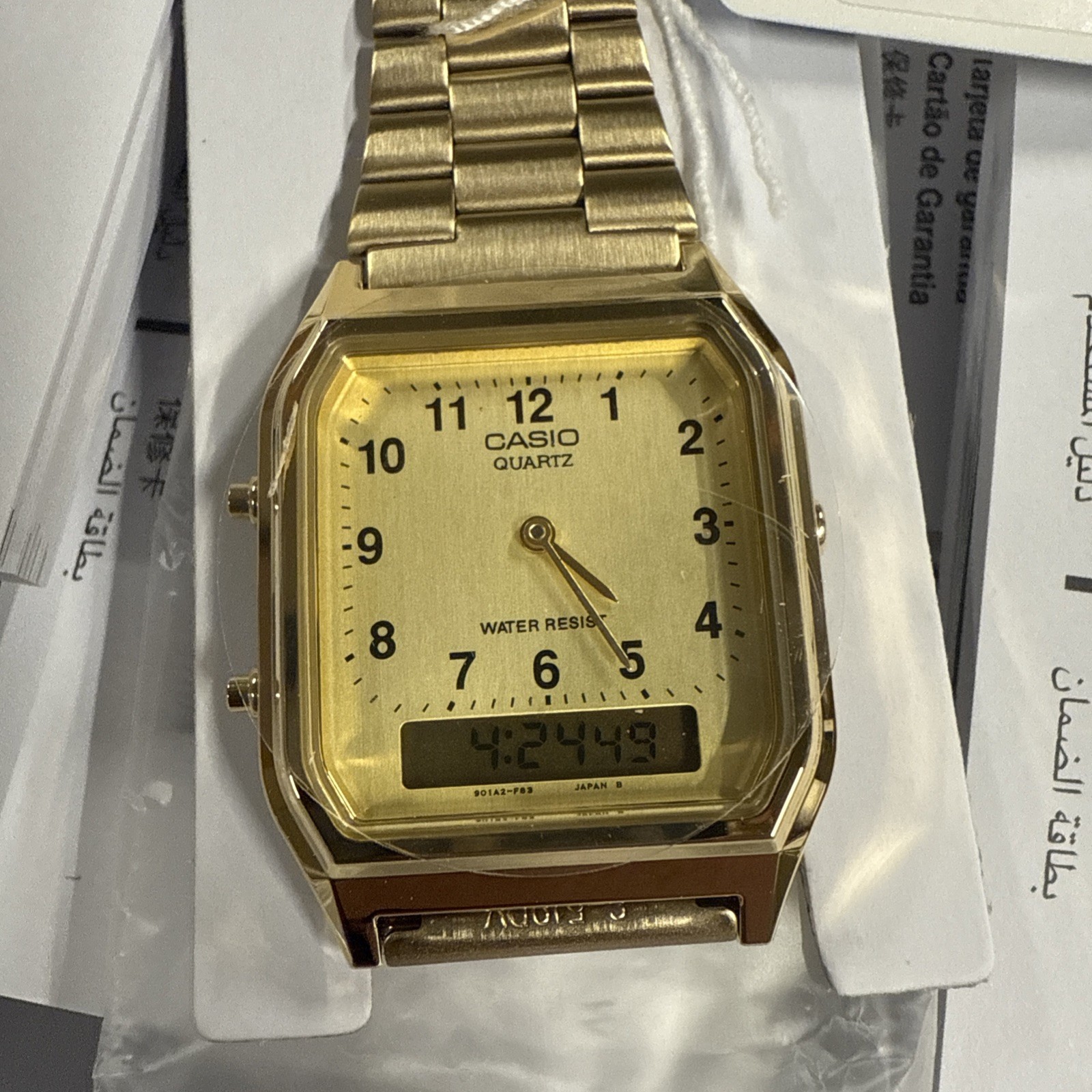 Casio AQ230GA-9B Men’s Casual Classic Analog Digital Gold Watch Alarm Stopwatch
