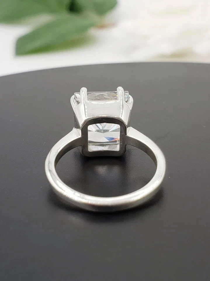 RARE 4.50 Ct Certified White Diamond Princess Cut Solitaire Ring In 925 Silver