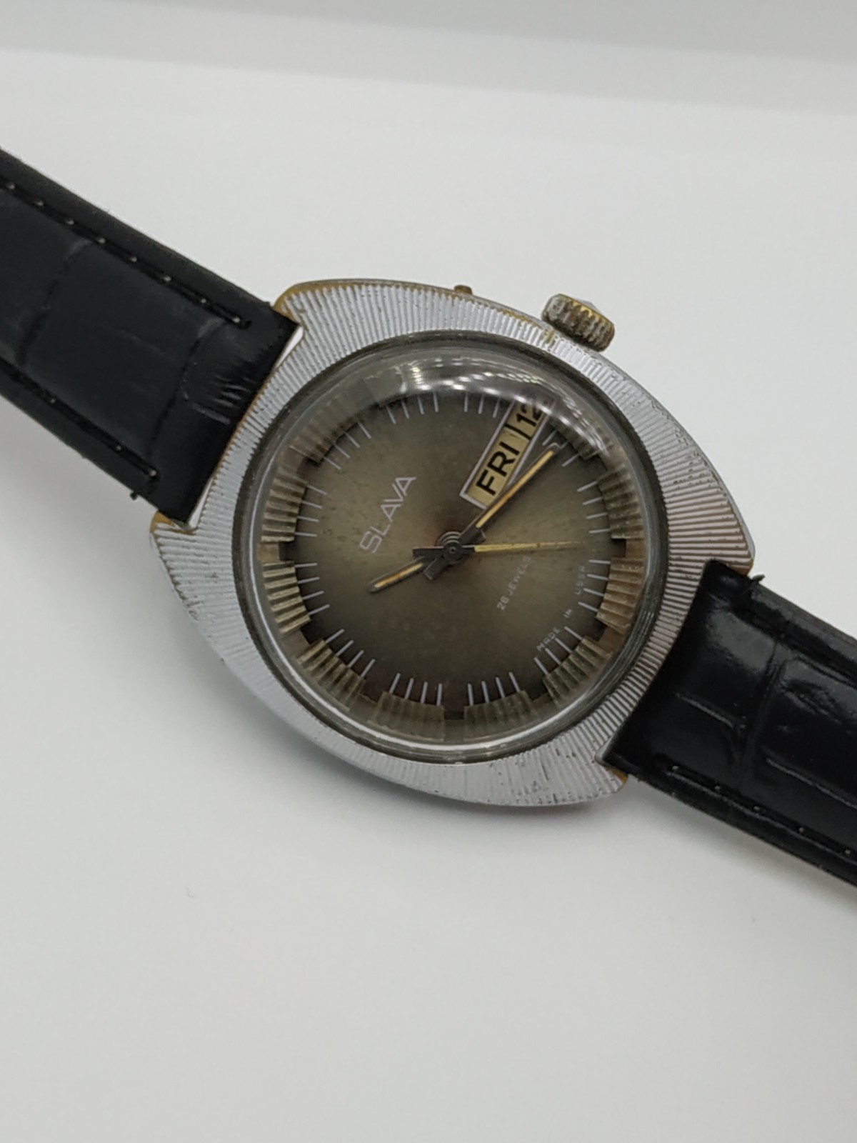 Men’s Dress Vintage Watch SLAVA Retro USSR Mechanical SERVICED Soviet Union ☭