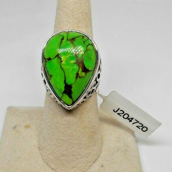 Artisan Ring Green Turquoise Sterling Silver 7.5 MSI Miki Bangkok Thailand