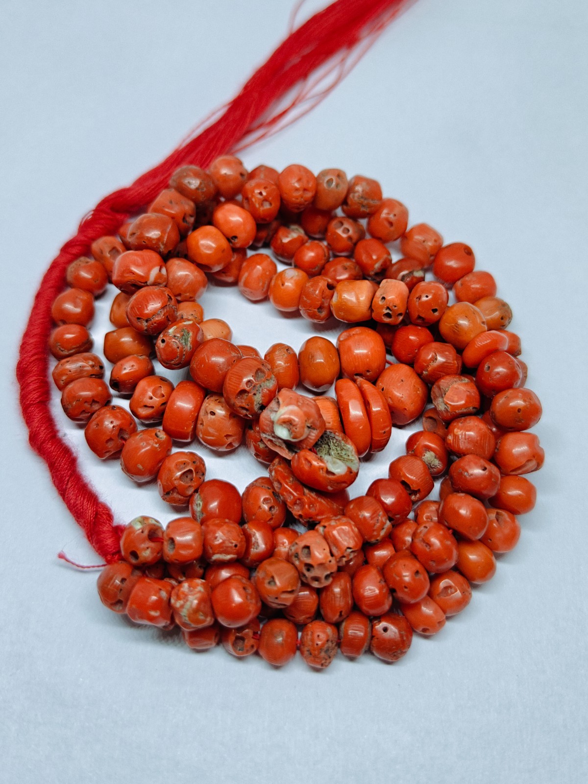 Natural Italian Red Coral Rondelle Beads Jewellery Making Gemstone One Strand.