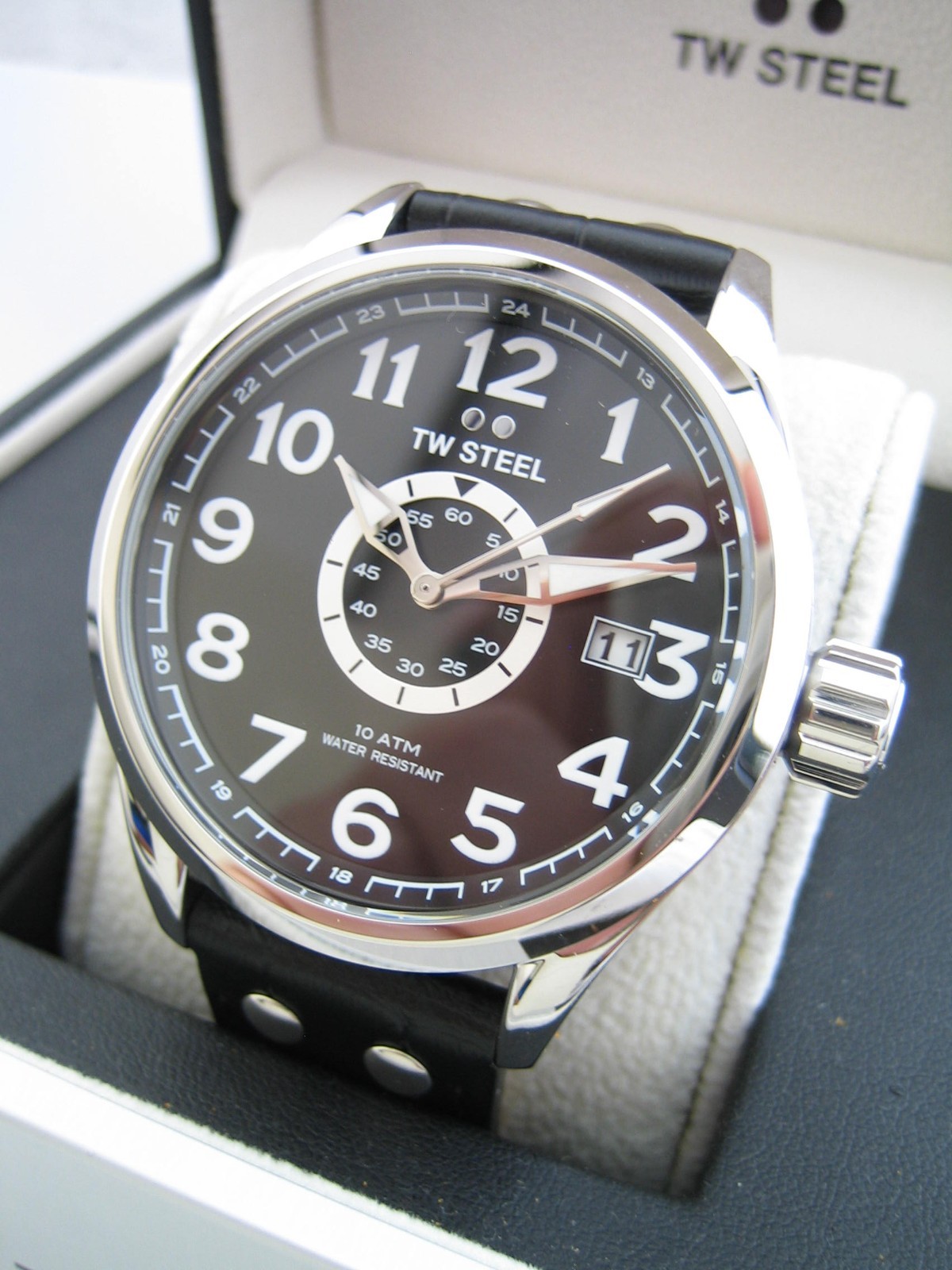 TW STEEL WATCH MENS VOLANTE VS51 STAINLESS STEEL LEATHER QUARTZ GENUINE BNWT