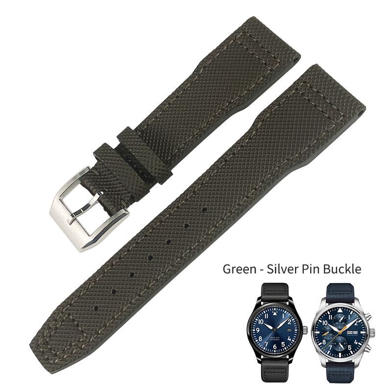 20 21mm Leather Nylon Watch Strap Fits IWC TOP GUN Big Pilot SPITFIRE Mark 18