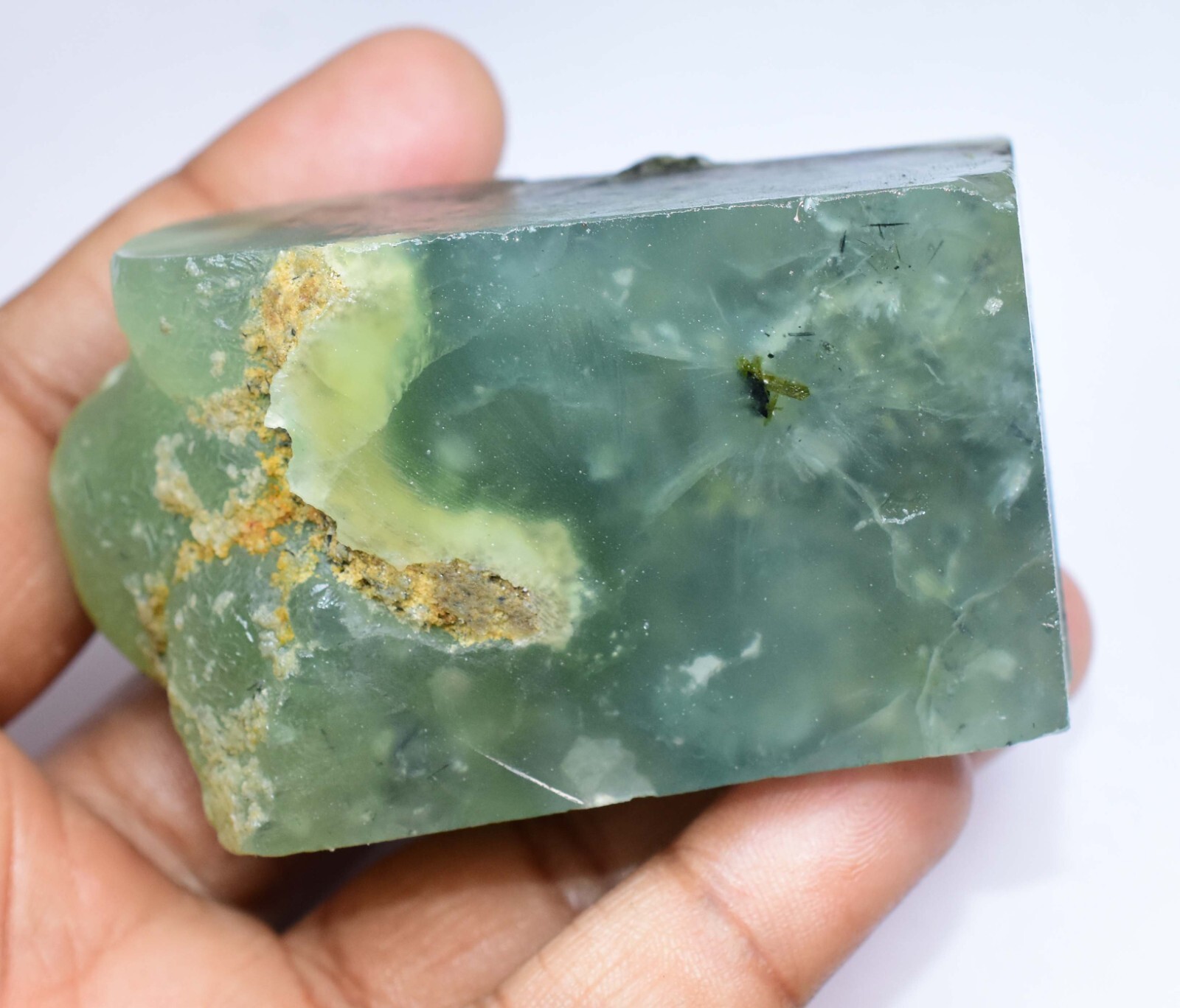 100% Natural Green African Prehnite 1092.50 CT Untreated Specimen Facet Rough