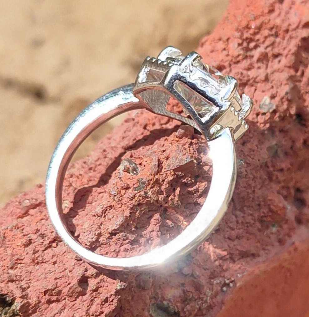 Certified 6.50 Cts. White Diamond Solitaire Ring In 925 Silver – Tariff Free