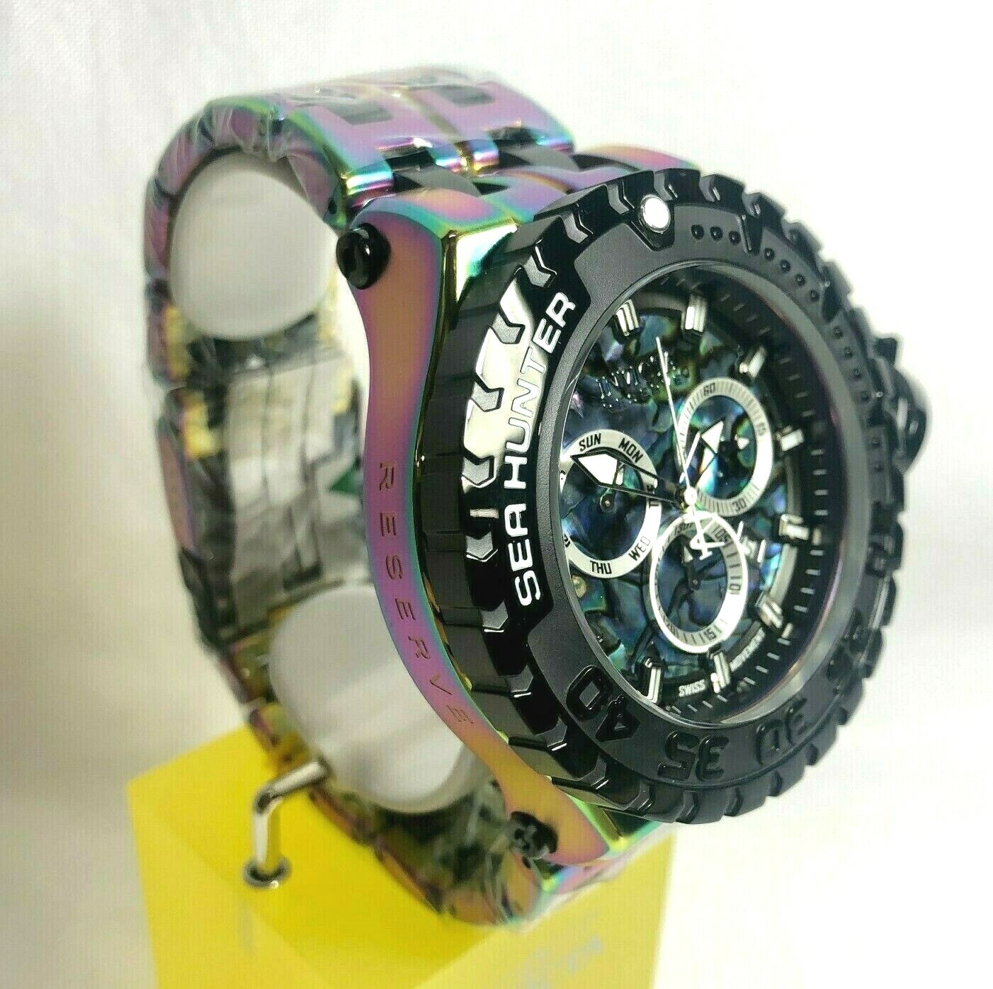 Invicta 34723 Men’s 58mm Sea Hunter Swiss Quartz Chrono Abalone Bracelet