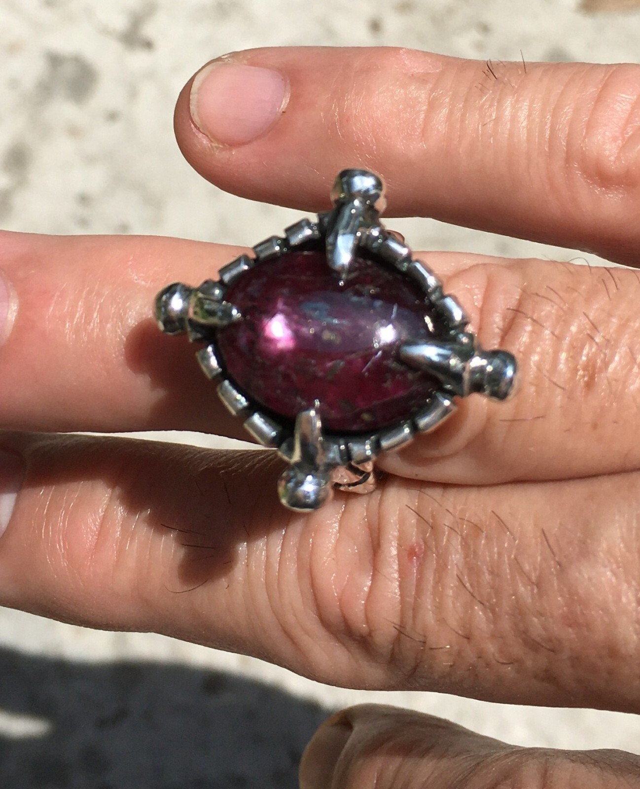 star sapphire Ruby ring Templer masonic style -size 8.5–100% authentic!