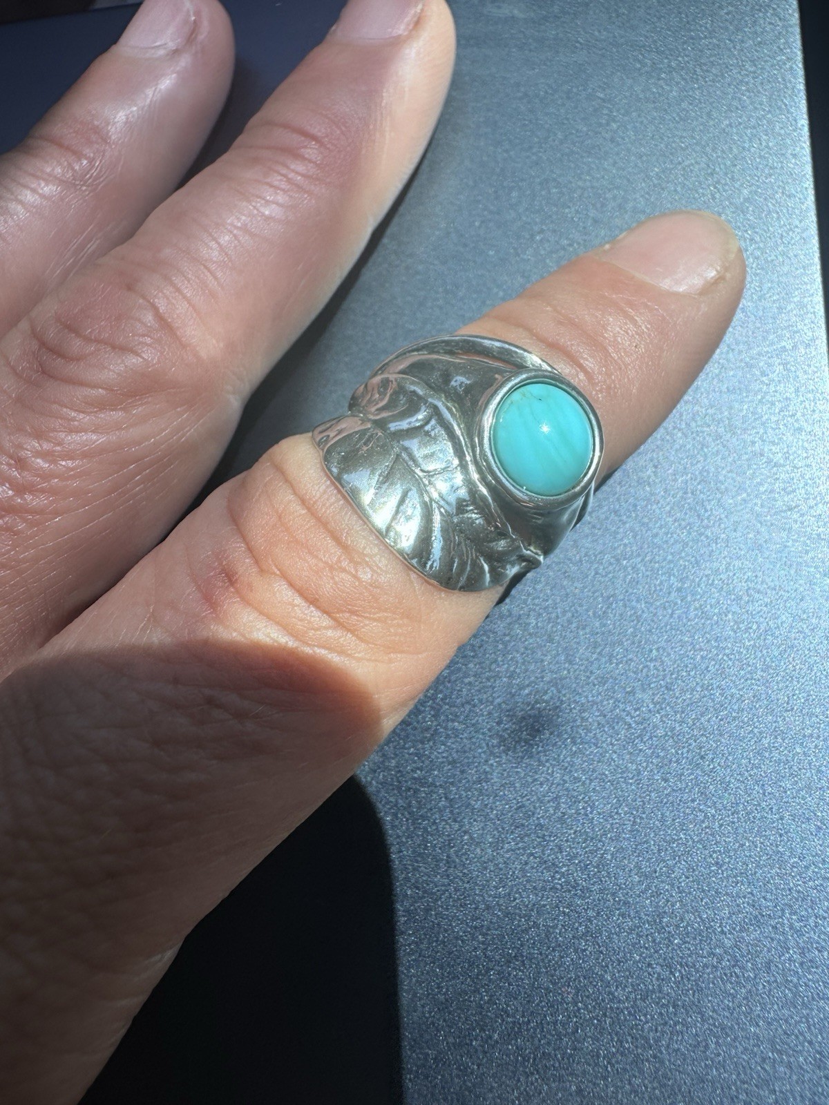 Vintage Signed PZ Paz Creations 925 Israel Sterling Silver Organic Wave Ring