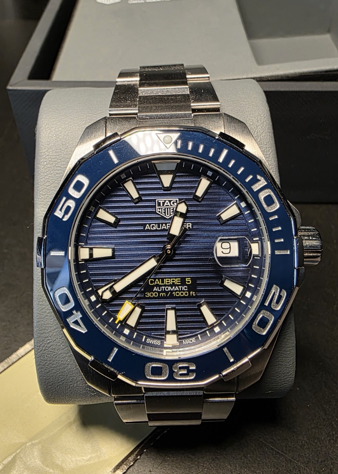 TAG Heuer Aquaracer Calibre 5 Automatic WAY201B.BA0927 Blue Dial 43mm “NEW”