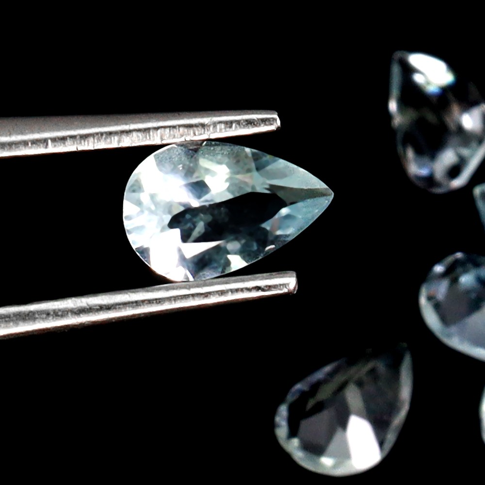 Pear Cut Natural Nice Blue Aquamarine Unheated Lot 17pcs 5.07ct 6.5x4mm Gemstone