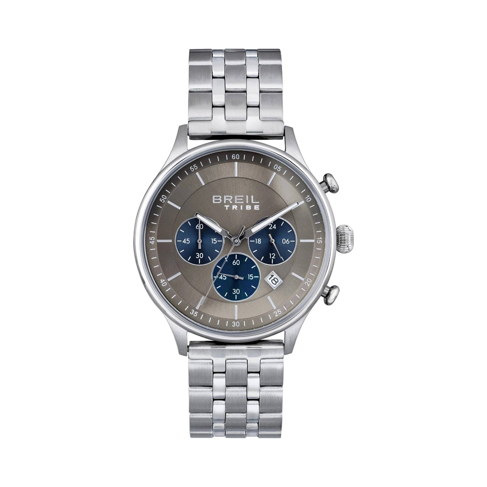 Breil Tribe Classy Watch EW0643 Steel Grey Blue Chronograph Men’s Watch 42mm