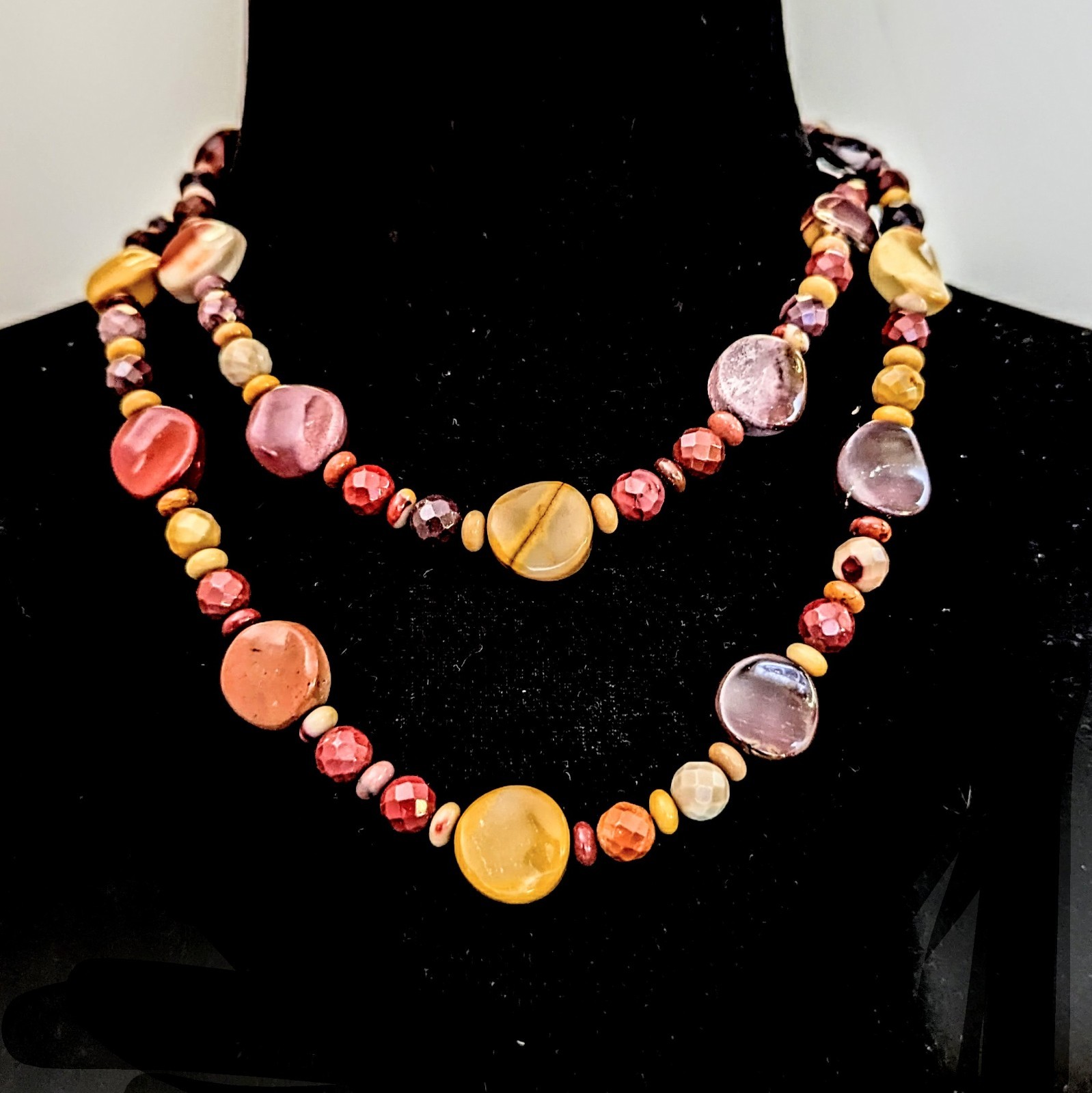 Mine Finds By Jay King Multi Gemstone Agate Jasper Sterling Silver Necklace 36″