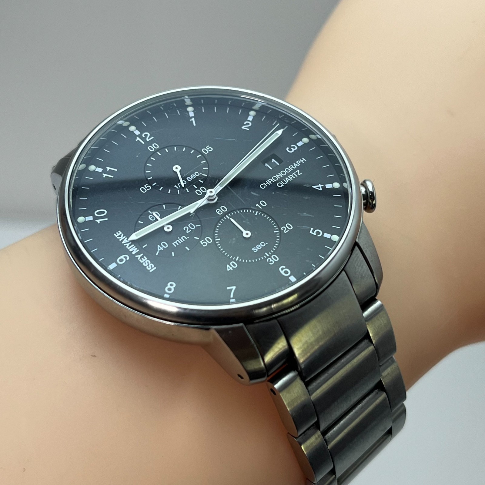 SEIKO ISSEY MIYAKE C NYAD001 Qz Watch Ichiro Iwasaki Black Dial Japan #142B