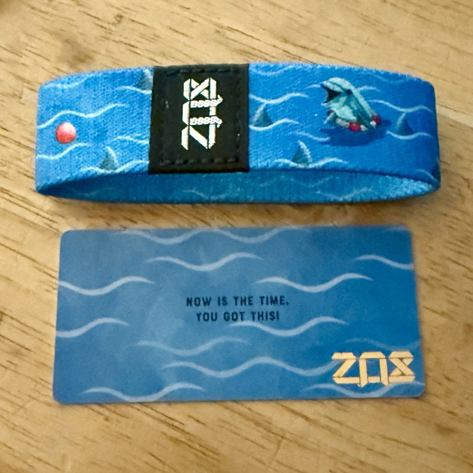 New! ZOX Strap *SINK OR SWIM – MANATEE!* Sz LARGE – Reversible Wristband w/ Card