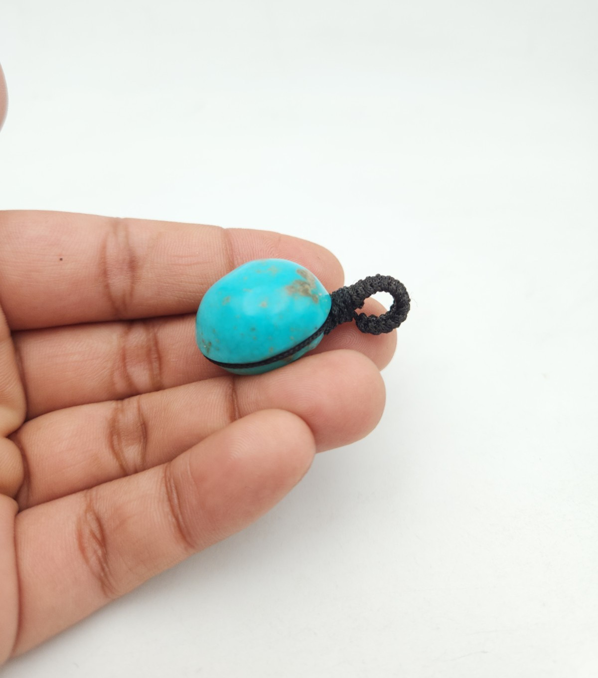 Handmade Macrame Gemstone Pendant Natural Turquiose Necklace Boho Jewelry