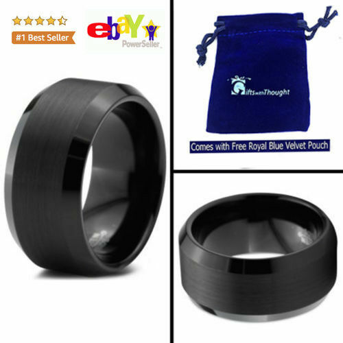 10mm Wide Tungsten Carbide Beveled Matte Brush Matte Finished Wedding Band Ring