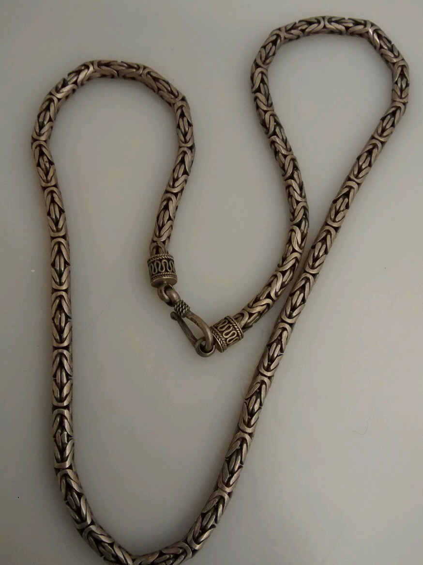 Nice Bali sterling silver 925 woven chain necklace 19 1/2 inches