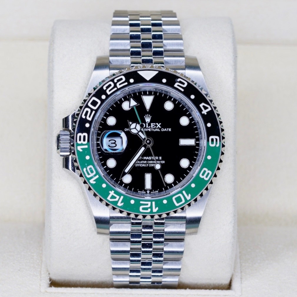 Rolex GMT-Master II SPRITE Black Dial Green & Black Bezel SS 40mm 126720VTNR