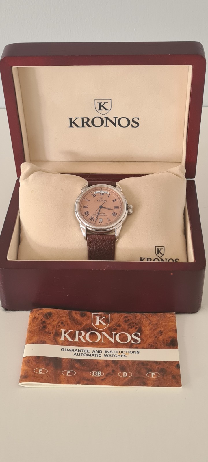 Kronos Day-Date Automatic • Swiss Made • Box & Papers • A1540.A • 10 Microns