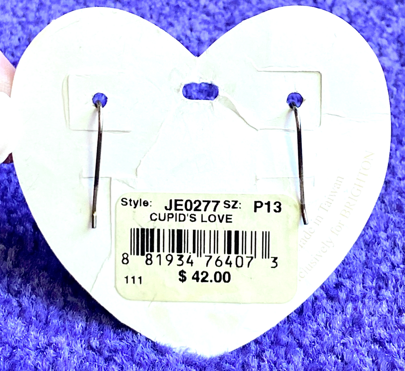 BRIGHTON CUPID’S LOVE PINK+CLEAR SWAROVSKI CRYSTAL SLVR FRWIRE EARRINGS NWT✨VTG